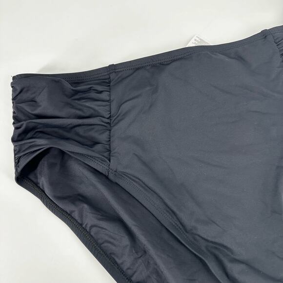 New La‎ Blanca 16 Swim Bottoms Black Tummy Control High Rise Ruched - Picture 7 of 7